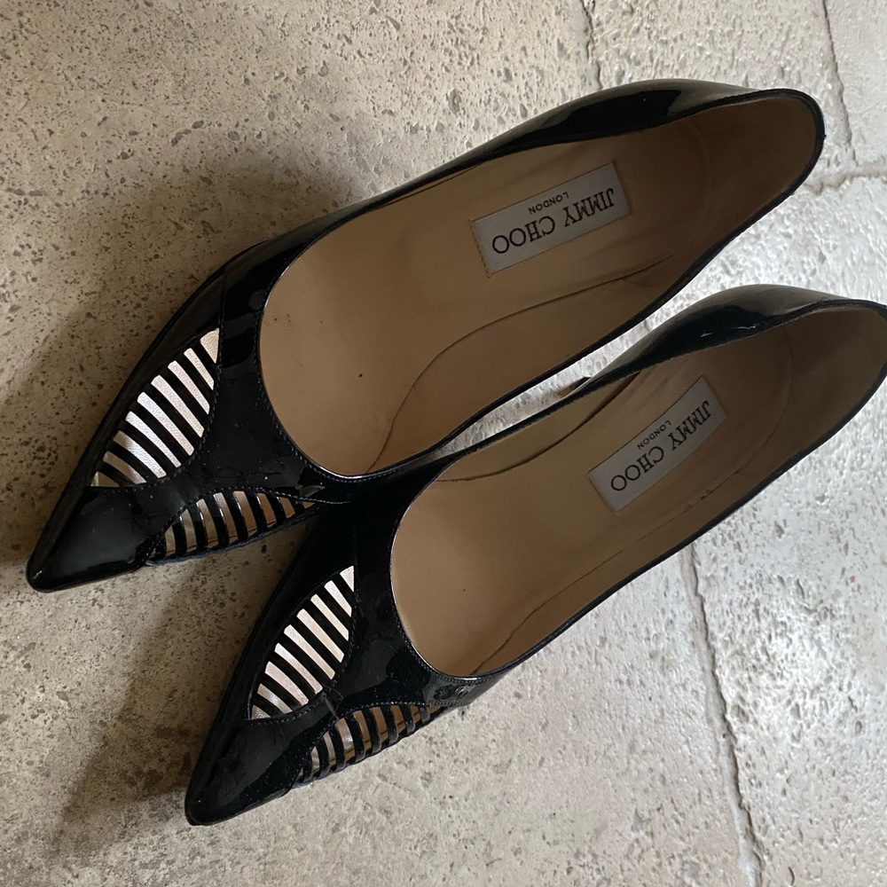 Jimmy choo black patent pumps